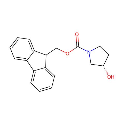 (S)-1-Fmoc-3-吡咯烷醇结构图