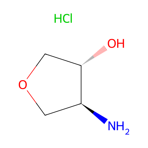 TRANS-4-AMINOTETRAHYDROFURAN-3-OL HYDROCHLORIDE结构图
