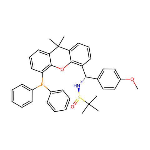 [S（R）]-N-[（S）-[5-（二苯基膦基）-9,9-二甲基-9H-黄嘌呤-4-基]（4-甲氧基苯基）甲基]-2-甲基-2-丙烷亚磺酰胺结构图