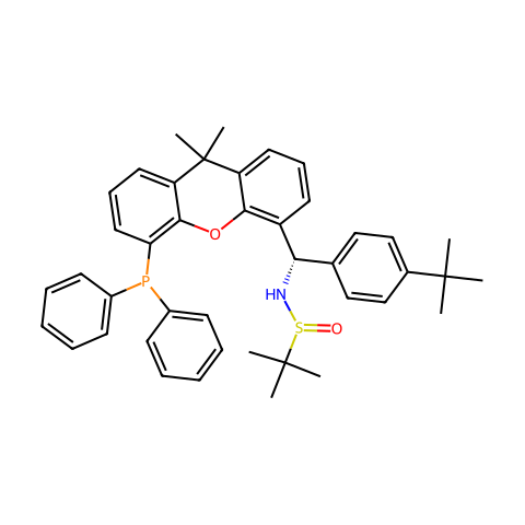 [S（R）]-N-[（S）-[4-（1,1-二甲基乙基）苯基] [5-（二苯基膦基）-9,9-二甲基-9H-黄嘌呤-4-基]甲基]-2-甲基-2-丙烷亚磺酰胺结构图
