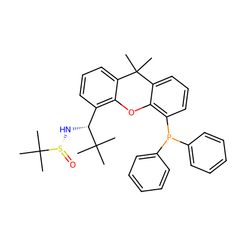 [S（R）]-N-[（1S）-1-[5-（二苯基膦基）-9,9-二甲基-9H-黄嘌呤-4-基]-2,2-二甲基丙基]-2-甲基-2-丙烷亚磺酰胺结构图