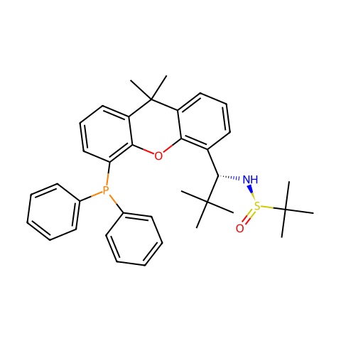 [S（R）]-N-[（1R）-1-[5-（二苯基膦基）-9,9-二甲基-9H-黄嘌呤-4-基]-2,2-二甲基丙基]-2-甲基-2-丙烷亚磺酰胺结构图
