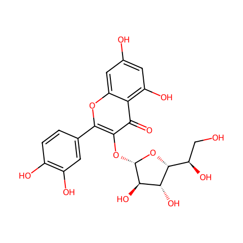 槲皮素-3-O-葡萄糖苷结构图