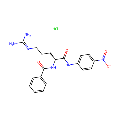盐酸-NA-苯甲酰-1-精氨酸酰-4-硝基苯胺结构图