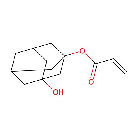 1-丙烯酰氧基-3-羟基金刚烷结构图