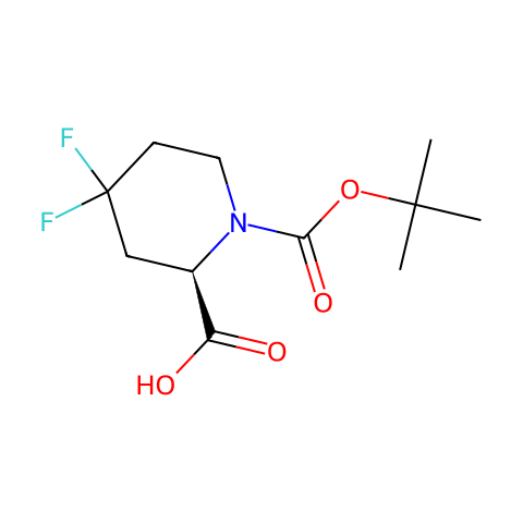 (2R)-1-[(tert-butoxy)carbonyl]-4,4-difluoropiperidine-2-carboxylic acid结构图