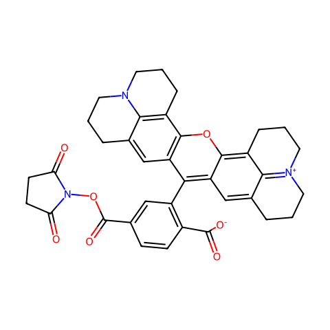 6-羧基-X-罗丹明琥珀酰亚胺酯结构图