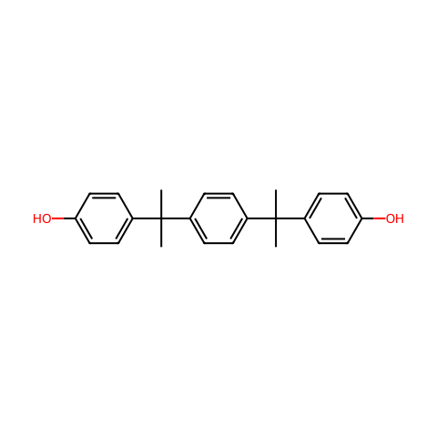 α,α'-二(4-羟基苯基)-1,4-二异丙基苯结构图