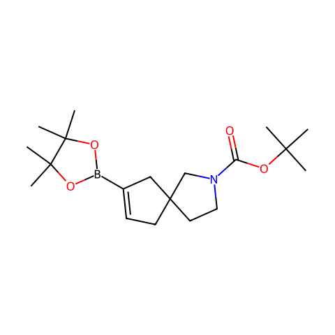 tert-butyl 7-(tetramethyl-1,3,2-dioxaborolan-2-yl)-2-azaspiro[4.4]non-7-ene-2-carboxylate结构图