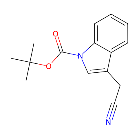 tert-butyl 3-(cyanomethyl)-1H-indole-1-carboxylate结构图