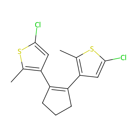 1,2-双(5-氯-2-甲基噻吩-3-基)环戊-1-烯结构图