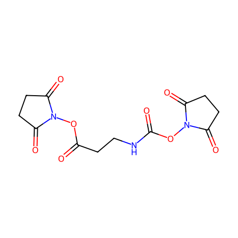 N-琥珀酰亚胺基氧羰基-β-丙氨酸N-琥珀酰亚胺基酯结构图