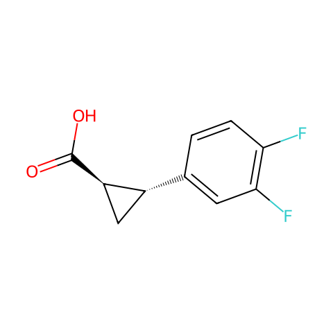 (1R,2R)-2-(3,4-difluorophenyl)cyclopropanecarboxylic acid结构图