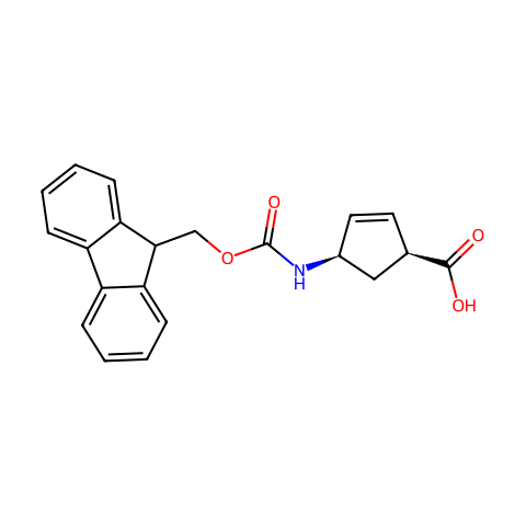 (-)-(1S,4R)-N-Fmoc-4-氨基环戊-2-烯羧酸结构图