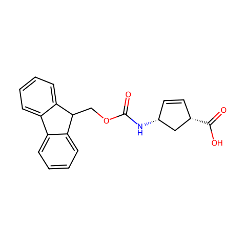 (1R,4S)-(+)-4-(Fmoc-氨基)-2-环戊烯-1-羧酸结构图