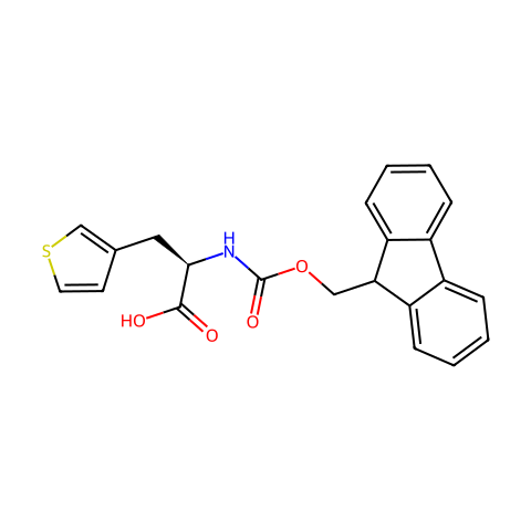 Fmoc-β-(3-噻吩基)-D-Ala-OH结构图