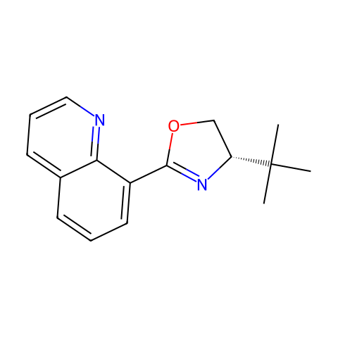 (S)-4-(叔丁基)-2-(喹啉-8-基)-4,5-二氢恶唑结构图