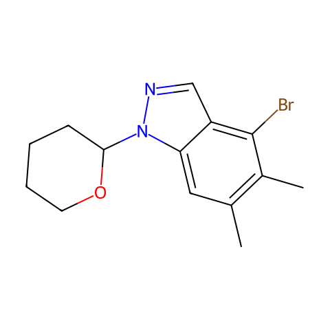 4-bromo-5,6-dimethyl-1-tetrahydropyran-2-yl-indazole结构图