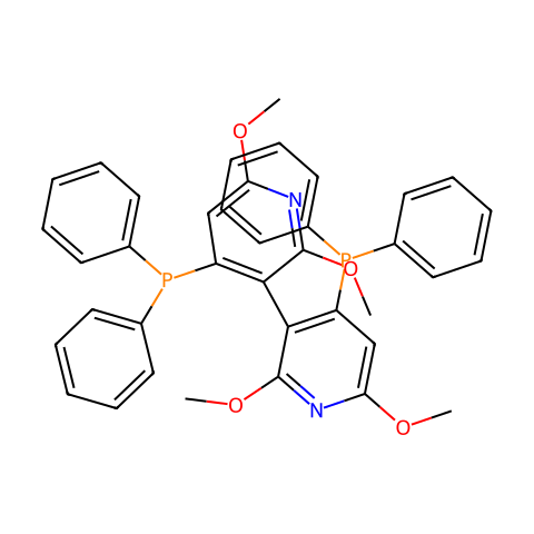 (R)-(+)-2,2′,6,6′-四甲氧基-4,4′-双(二苯基膦)-3,3′-联吡啶结构图