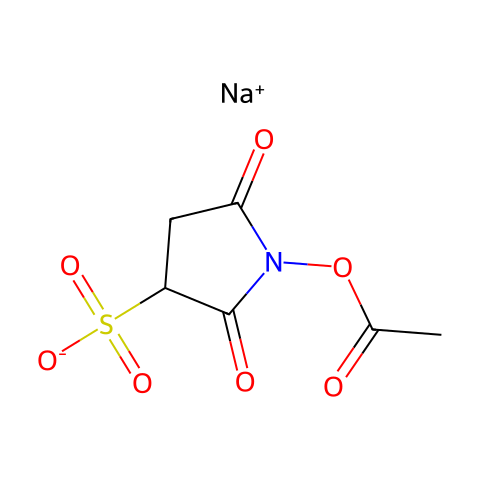 1-乙酰氧基-2,5-二氧代吡咯烷-3-磺酸钠结构图