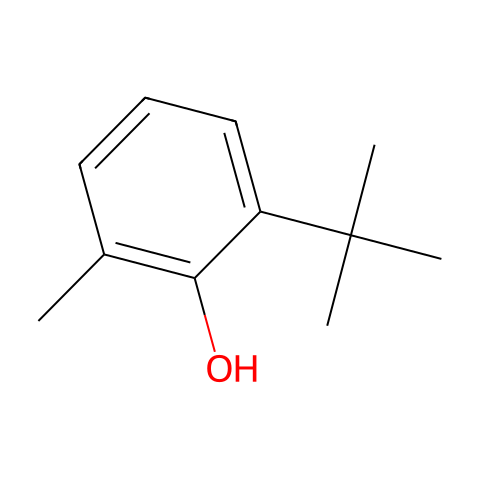 2-叔丁基-6-甲基苯酚结构图