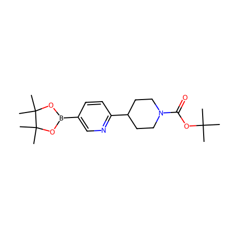 tert-butyl 4-[5-(tetramethyl-1,3,2-dioxaborolan-2-yl)pyridin-2-yl]piperidine-1-carboxylate结构图