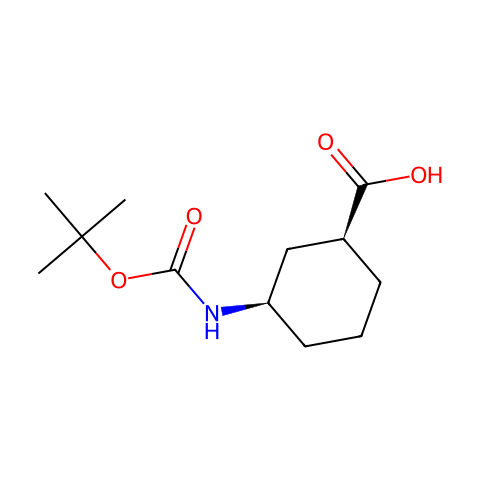 (1S,3R)-3-(叔丁氧羰基氨基)环己烷甲酸结构图