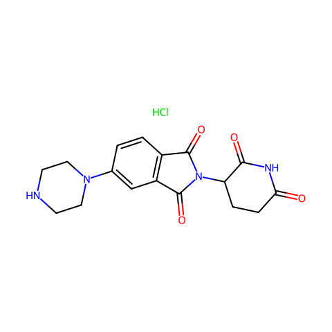 2-(2,6-dioxo-3-piperidyl)-5-piperazin-1-yl-isoindoline-1,3-dione;hydrochloride结构图