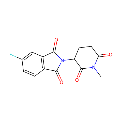 5-氟-2-(1-甲基-2,6-二氧代哌啶-3-基)异吲哚啉-1,3-二酮结构图