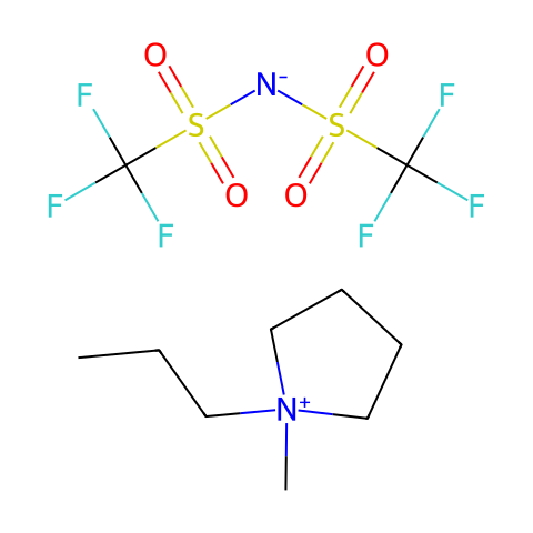 1-甲基-1-丙基吡咯烷双(三氟甲磺酰)亚胺盐结构图