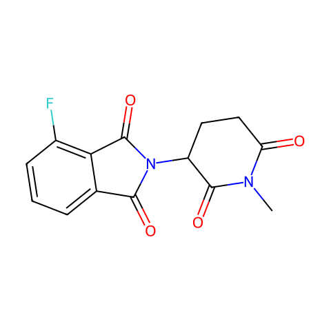 4-氟-2-(1-甲基-2,6-二氧代哌啶-3-基)异吲哚啉-1,3-二酮结构图
