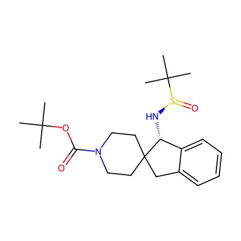tert-butyl (1S)-1-[[(R)-tert-butylsulfinyl]amino]spiro[indane-2,4-piperidine]-1-carboxylate结构图