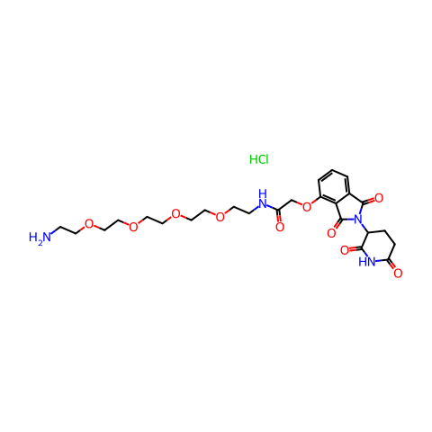 Thalidomide-O-amido-PEG4-C2-NH2 hydrochloride结构图