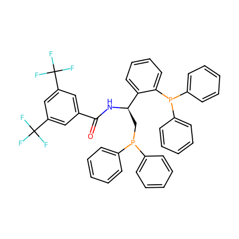 N-[(1S)-2-(二苯基膦)-1-((2-二苯基膦)苯基)乙基]-3,5-二(三氟甲基)苯甲酰胺结构图