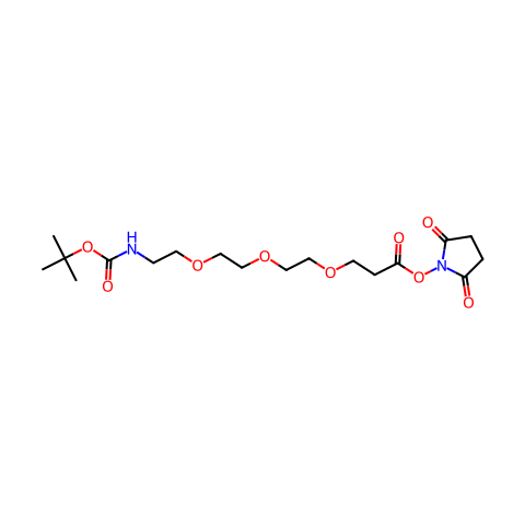 t-Boc-N-氨基-PEG3-琥珀酰亚胺酯结构图