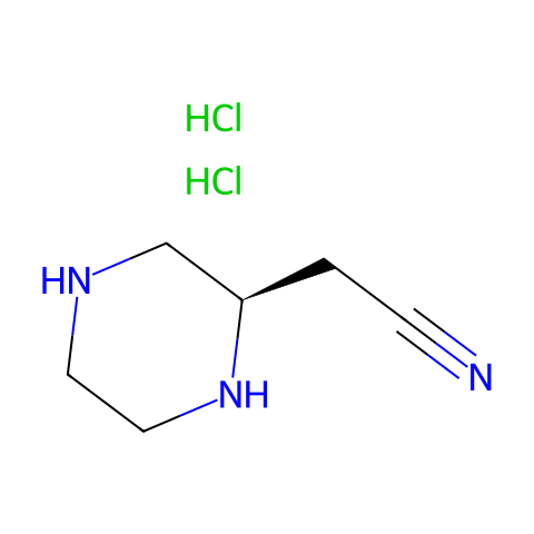 2-[(2R)-piperazin-2-yl]acetonitrile;dihydrochloride结构图