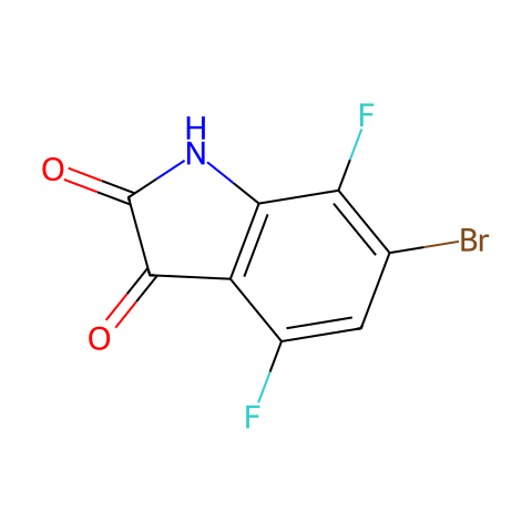 6-bromo-4,7-difluoro-indoline-2,3-dione结构图