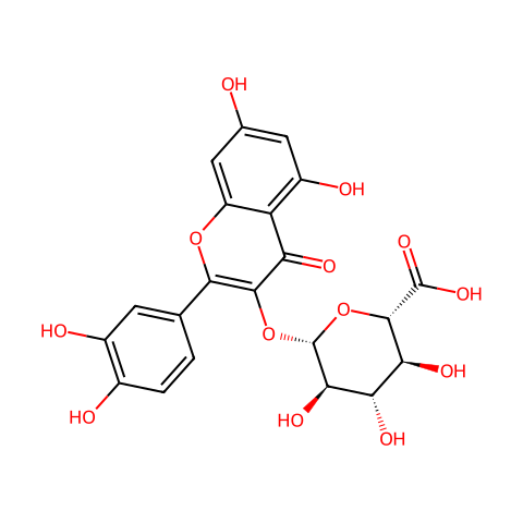 槲皮素3-O-葡萄糖酸苷结构图