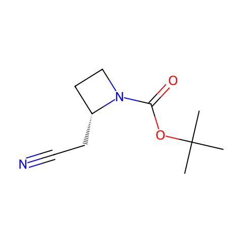 tert-butyl (2S)-2-(cyanomethyl)azetidine-1-carboxylate结构图