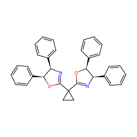 （4R，4''R，5S，5''S）-2,2''-环亚丙基二[4,5-二氢-4,5-二苯基恶唑]结构图