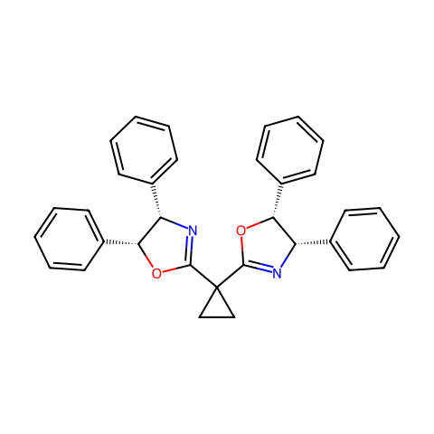 （4S,4'S,5R,5'R）-2,2'-环亚丙基二[4,5-二氢-4,5-二苯基恶唑]结构图
