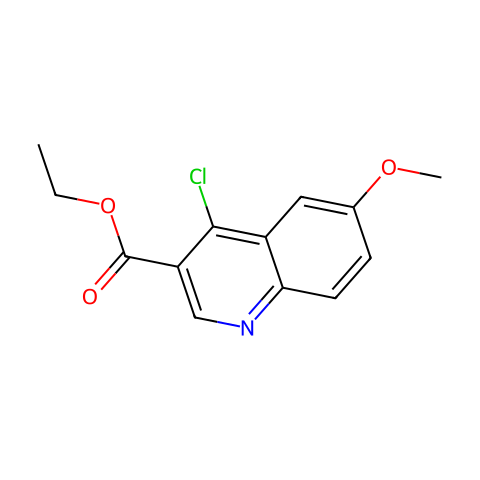 4-氯-6-甲氧基喹啉-3-羧酸乙酯结构图