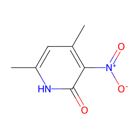 4，6-二甲基-3-硝基吡啶-2(1H)-酮结构图