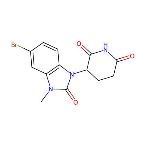 3-(5-bromo-3-methyl-2-oxo-benzimidazol-1-yl)piperidine-2,6-dione结构图