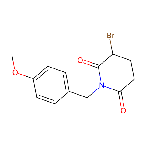 3-bromo-1-[(4-methoxyphenyl)methyl]piperidine-2,6-dione结构图