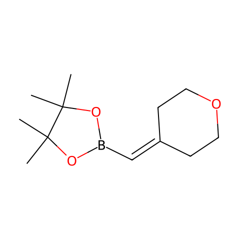 4,4,5,5-tetramethyl-2-(tetrahydropyran-4-ylidenemethyl)-1,3,2-dioxaborolane结构图