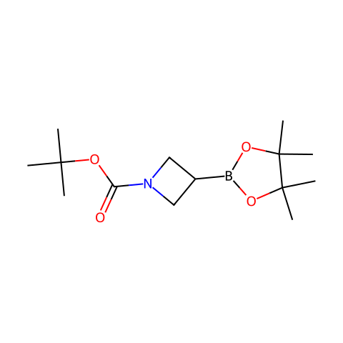 tert-butyl 3-(4,4,5,5-tetramethyl-1,3,2-dioxaborolan-2-yl)azetidine-1-carboxylate结构图