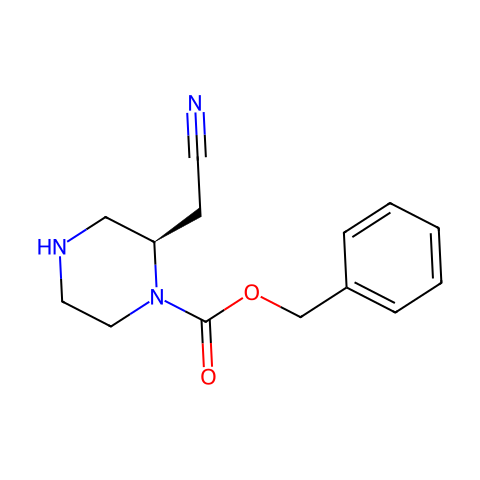 benzyl (2R)-2-(cyanomethyl)piperazine-1-carboxylate结构图