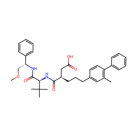 (R)-3-((S)-1-((S)-2-methoxy-1-phenylethylamino)-3,3-dimethyl-1-oxobutan-2-ylcarbamoyl)-6-(2-methylbiphenyl-4-yl)hexanoic acid结构图