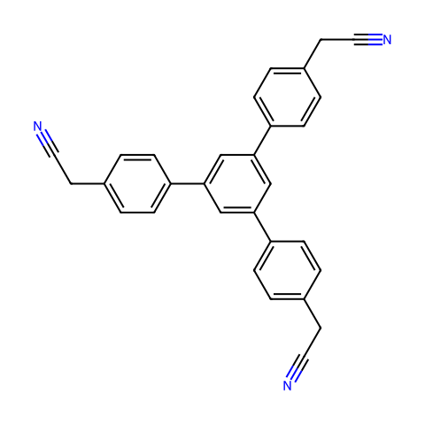 2,2'-(5'-(4-(氰甲基)苯基)-[1,1':3',1''-三联苯基]-4,4''-二基)二乙腈结构图